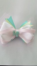 Girls Hair Bow, Hand Made, 6  , French barrettes, Barbie Themed