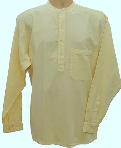 Grandad Shirt Original Collarless Shirt Company Half /button Classic 10 Colours - Picture 9 of 12