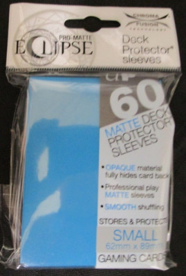 60 Ultra Pro Eclipse LIGHT BLUE Small Size MATTE Deck Protector Sleeves 85829