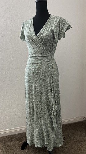 Shein Damen-Maxikleid neuwertig grün Blumenmuster Größe Medium