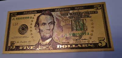 Goldfolie Banknote 5$