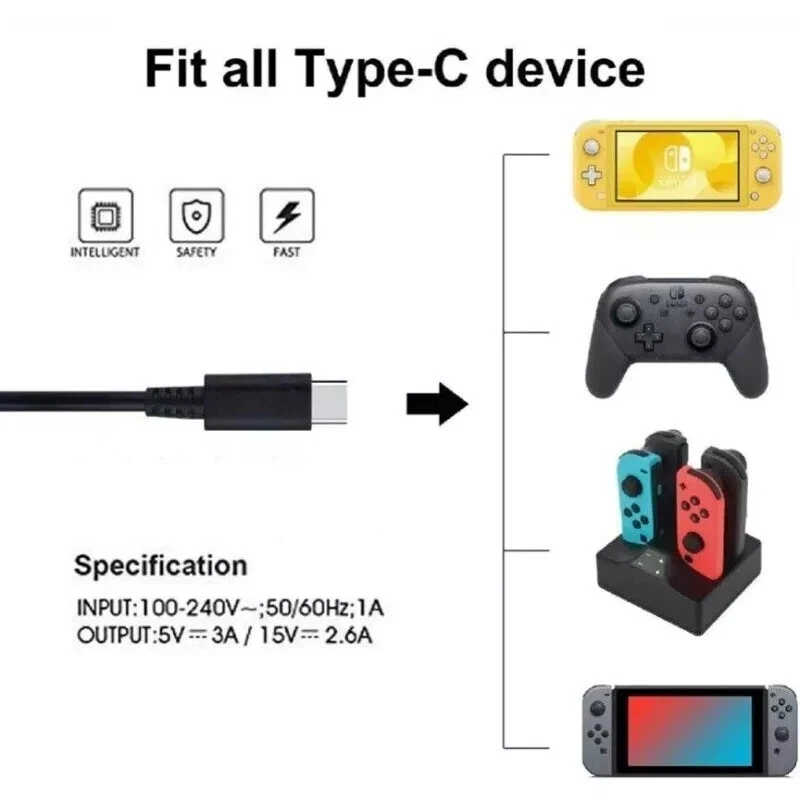 Genuine Official Nintendo Switch AC Charger with Safety Protections & Global Use - Image 4 of 4