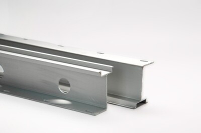 2 pieces of 1 meter Extruded Hi Rise Aluminum Slotted DIN Rail, 2mm Thick