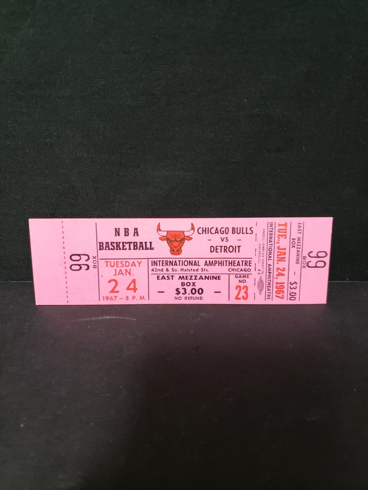 1967 Detroit Pistons vs. Chicago Bulls Ticket First Year! eBay