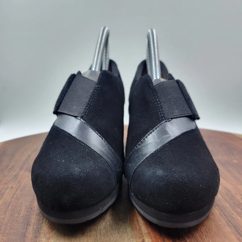 Earthies Bondy Botines Para Mujer 6B Negro Gamuza Cuero Cómodos Botines de Cuña Foto 2 de 4