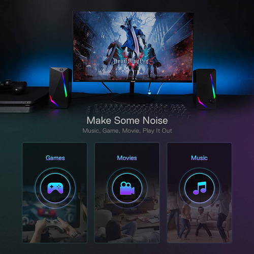 GS510 RGB Desktop Speakers, 2.0 Channel PC Computer Speaker - 第 7/12 張圖片