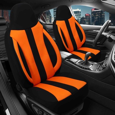 Pilot Sitzbezüge passend für Ford S-Max 1 (Schwarz-Orange) | 2x Vorne | Prime