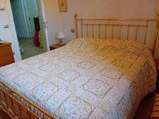 Letto Lipparini Matrimoniale in Ottone Anni 70 con Doghe