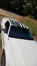 Tattered AMERICAN FLAG vinyl graphic  Roof Flag compatible with Ford Mustang