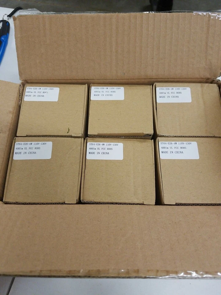 6pcs LED Dimmable Edison Bulbs E26 ST64 Vintage Retro 4W 110V D Warm White - Image 2 of 4