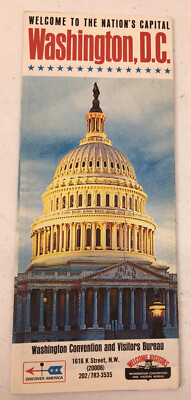 Vintage Washington DC Nations Capital Brochure Map Major Points of Interest 