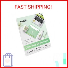 Koala 95 Clear Sticker Paper for Inkjet Printer - Waterproof Clear Printable Vi
