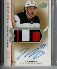 2020-21 UD Premier Acetate Rookie Patch AUTO Gold Spectrum #ARTY Ty Smith /49
