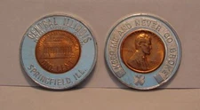 1960  ENCASED LUCKY LINCOLN PENNY CENT SPRINGFIELD ILLINOIS kc1