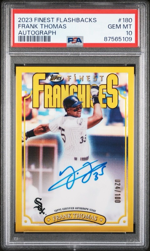 2023 Topps Finest Flashbacks - 1996 SP Frank Thomas #180 Autographs /100 PSA 10