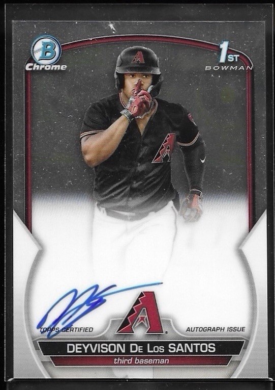 2023 Bowman Chrome Deyvison De Los Santos Auto 1st #CPA-DD Diamondbacks/Marlins