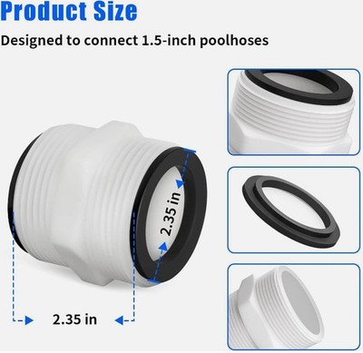 Pool Schlauchverbinder 38mm Poolanschlussset für Intex Coleman Pumpen Schläuche