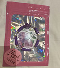 Purple & White Plastic Beaded Stretch Slip-On Bracelet, Flower Theme — photo 1