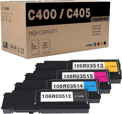 4 PACK Do it Wiser VersaLink C400/C405 Toner Bundle High Capacity for Xerox NEW