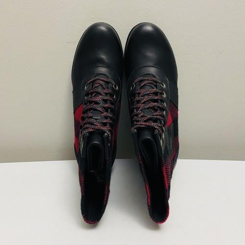 SOREL Lexie Womens Black Leather Ankle Boots Buffalo Plaid NL3377-010 Size 8.5 - Picture 9 of 15