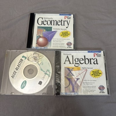 Vintage Multimedia Algebra 1 PC CD-ROM 1995 for Windows) Geometry Alge-Blaster 3