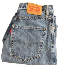 Levis 569 Loose Baggy Straight Mens Denim Shorts Light Wash Blue W33 34x11 