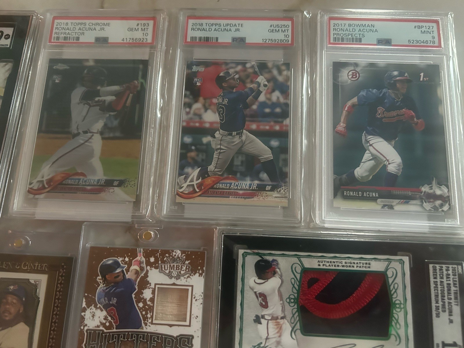 HIGH END CARD LOT AUTO PSA RC 1/1 w/ VLADDY JR. ACUNA LEO DE VRIES SAL STEWART view 3