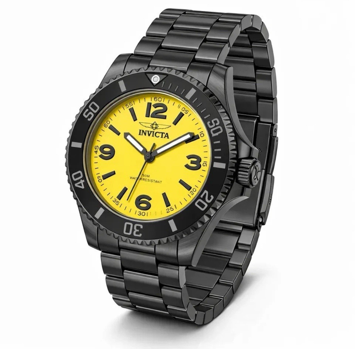 Invicta Specialty Men's Black Yellow Quartz 41mm Steel Watch 69713