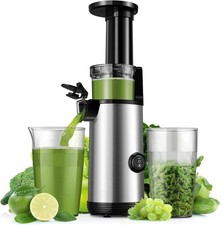 5.8" Large Feed Chute Cold Press Juicer - 400W Slow Masticating for Batch Use