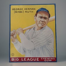 Goudey  Babe Ruth card  1991 Embossed  Metal Sign George Herman (Babe) Ruth