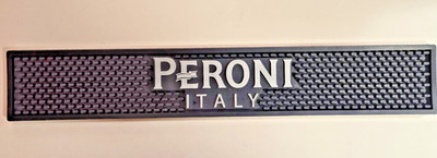 PERONI ITALY BEER BAR MAT RUBBER RAIL COASTER 20.5 x 3.5