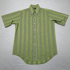 Towncraft Penn-Prest Tapered Mens Shirt 15-15.5 Short Sleeve Striped Vintage M