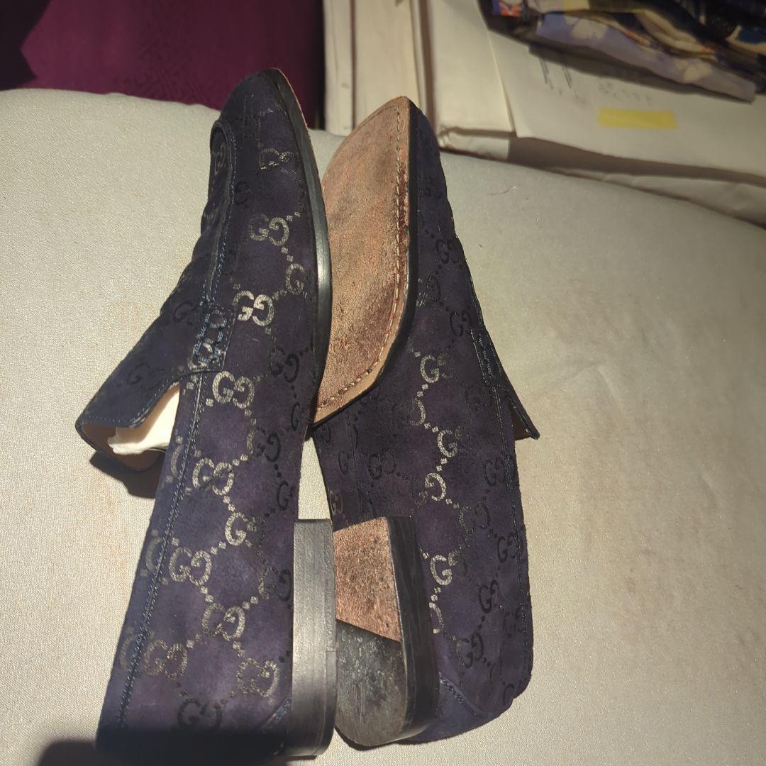 GUCCI Women's Loafers GG Suede Navy EU36.5/US6.5 120232c thumbnail 8