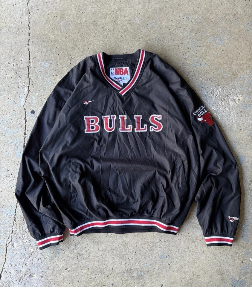 复古 1990 年代 Reebok 芝加哥公牛队套衫风衣 — 第 2/4 张图片