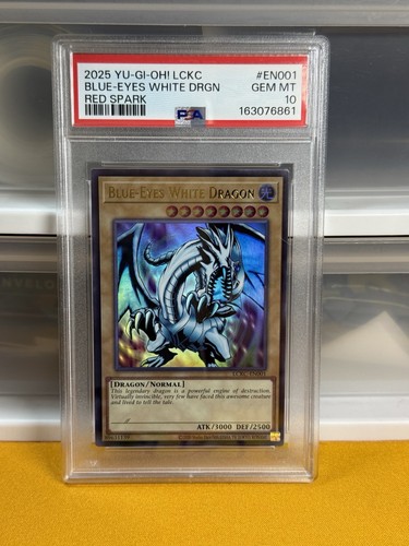 Blue-Eyes White Dragon LCKC-EN001 Red Spark Ultra Rare Graded PSA 10 GEM MINT