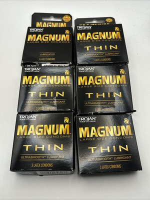 #ad 6 pks of 3 Trojan Magnum Thin Large Size Ultrasmooth Lubricated Condoms READ $19.88