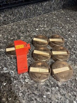 1970s Ideal Pocket Flix Toy Cartoon Viewer Not Tested For Parts + 7 Reels