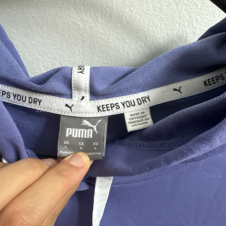 PUMA Mujer Manga Atlética Capucha Suelta Crop Foto 3 de 4