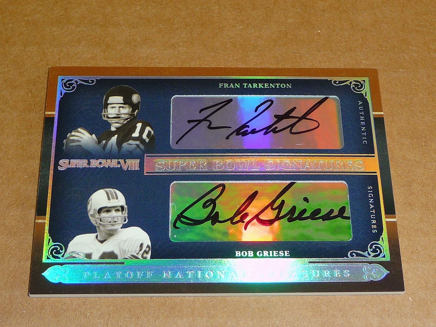 2006 National Treasures FRAN TARKENTON/BOB GRIESE AUTOGRAPH/AUTO 07/10 A9882