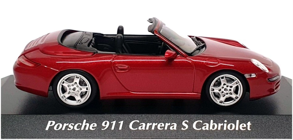 Maxichamps 1/43 Scale 940 063031 - Porsche 911 Carrera S Cabrio - Met Red - Image 3 of 4