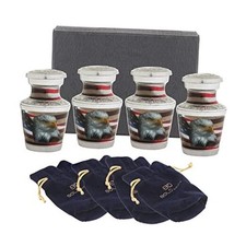 Small Urns for Human Ashes Adult Male or Female Bald Eagle with Flag Small Urns