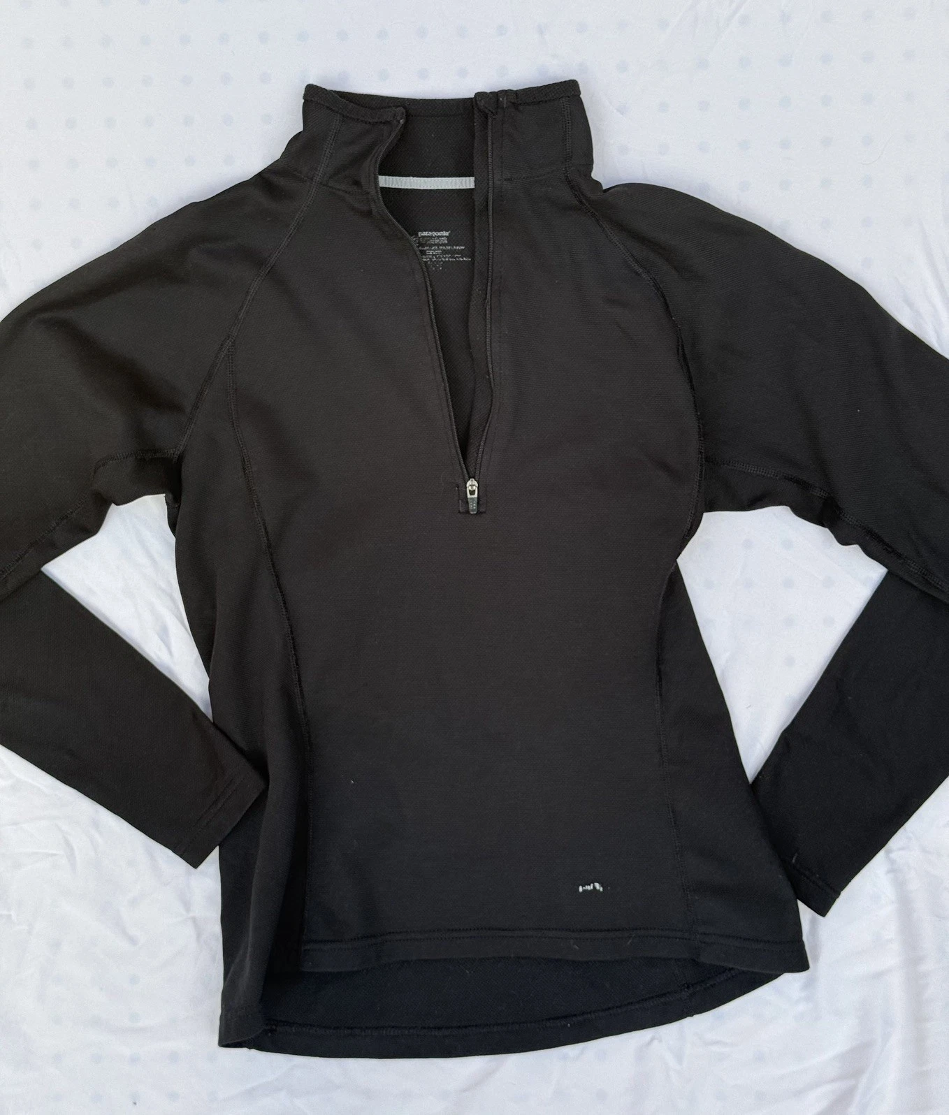 Patagonia Capilene Shirt Women's S small Black 1/4 Zip Long Sleeve Base Layer
