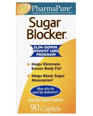 PharmaPure Sugar Blocker Weight Loss Supplement 90 Caplets Safe for Diabetics