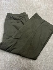 Lands' End Pants Women's 18P Olive Pull On High Rise Wide Leg Stretch