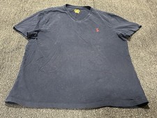 Polo Ralph Lauren V-Neck T-Shirt Men s Large Blue Red Pony Logo Classic Fit