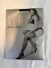 98 NEW Victoria's Secret Black Glamour Sheers Lace top thigh highs Sz.S