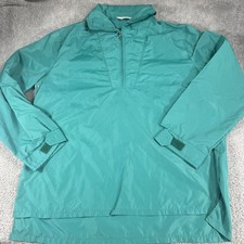 L.L.Bean Jacket Mens XL Green Nylon 1/4 Zip Pullover Windbreaker Outdoor
