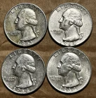 WASHINGTON SILVER QUARTERS LOT OF 4 - 90% SILVER