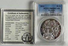 Ruanda 50 Francs 2014 Antilope, 1 Oz Silber, Proof. (PR69), 1000 Stück