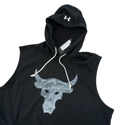 Under Armour Men's Project Rock Terry Sleeveless Hoodie Size L Black 1367108 image 3